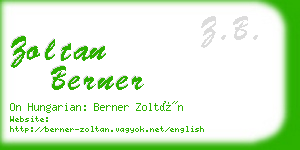 zoltan berner business card